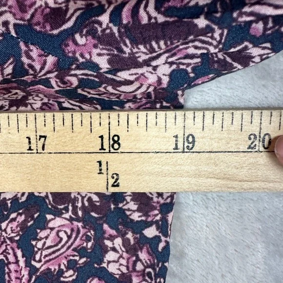Faherty Brand Willa Top Purple Floral Paisley Blouse Boho Top XXS WTF2212-FKP - Picture 7 of 9